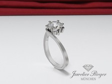 Wundervoller Solitär Ring Weissgold 750 Diamant Brillant 1,38 ct. Gr 55 Gold