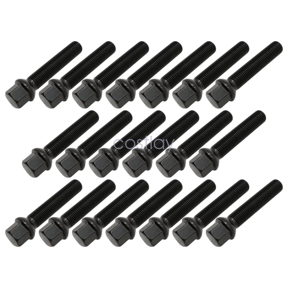 Se adapta a 13-19 Mercedes-Benz B180 B200 B250 20 piezas M14X1.5 negro 65 mm pernos extendidos Foto 3 de 4