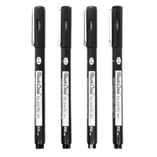 Pacific Arc Blackliner Black Fineliner Pens, Set of 4 Differently Sized Broad...