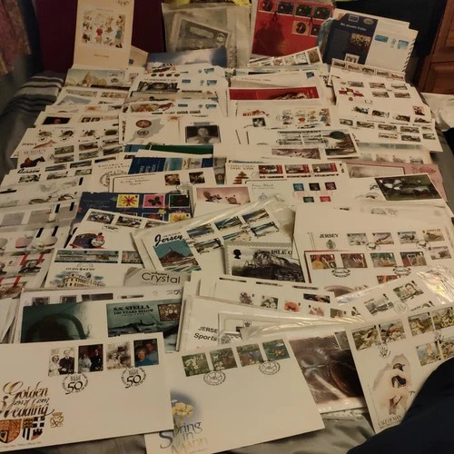 200 First Day Covers Stamps UK Isle of Man Channel islands FDC packs see photos