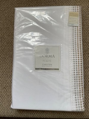 Dorma Purity Chesten Superking Bettwäscheset, weiß. Nagelneu. 100% Baumwolle.
