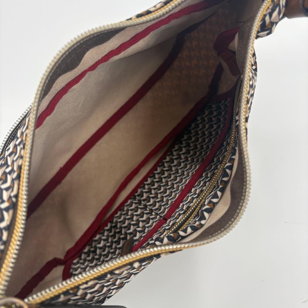 Roberta Pieri Brown Geometric Pattern Shoulder Ba… - image 23