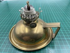 Vintage Brass Oil Lamp Burner Wee Willie Winkie Finger Handle Chamber 1938 WW2