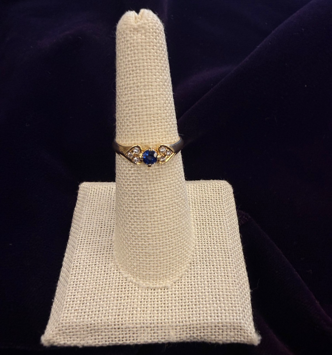 Mikimoto 18k Yellow Gold Sapphire & Diamond Ring | eBay