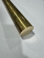 1.5" Solid Brass Round Rod x 5" Long, C360 Brass, 1-1/2" Diameter Brass Rod