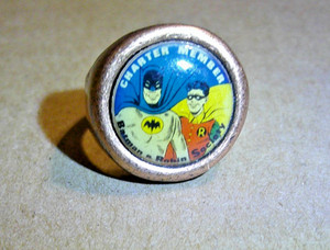 Vintage Batman and Robin Society Charter Member metal ring