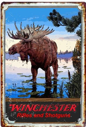 Winchester Arm Guns  Rifle Vintage Advertising up to 12 x 18 Tin sign METAL