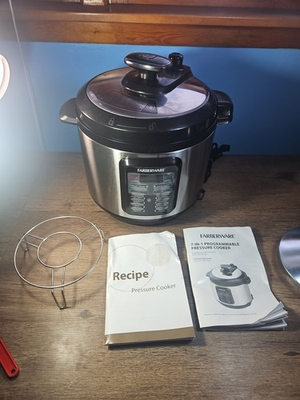 #ad FARBERWARE 7 1 Programmable 6 quart Pressure Cooker Stainless WM CS6016WP $59.99