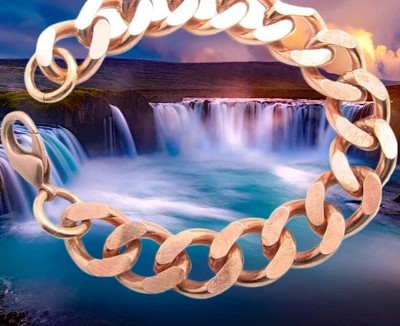 Solid Copper 5/8 of an inch wide - en's 9 Inch Link Bracelet CB639G