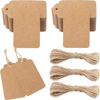 200Stk GeschenkanhäNger Braun: 7X4Cm Kraftpapier Etiketten AnhäNger Mit Juteschn