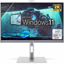 All In One 24" 2K 75Hz I3 6Th Gen Win 11 Ram 16Gb Ssd 480Gb Gpu Gt710 2Gb Gaming