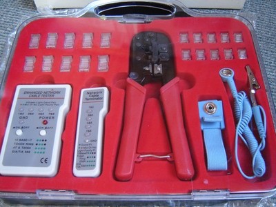Ethernet Kabel Tester Kit mit RJ45 RJ11 RJ12-Crimper Tool Cat5e Cat6 Tester Set