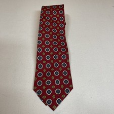Vintage Brooks Brothers Makers Silk Tie Burgundy Gold Geometric