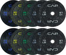 CAP 2-Inch Olympic Bumper Plate Weight Set  100-370 Lbs  Multiple Colors  Sto