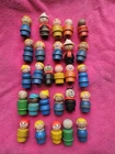 Vintage Fisher Price Little People Lot of 27 Wooden Figure Mail Mom Kid Dog Fire