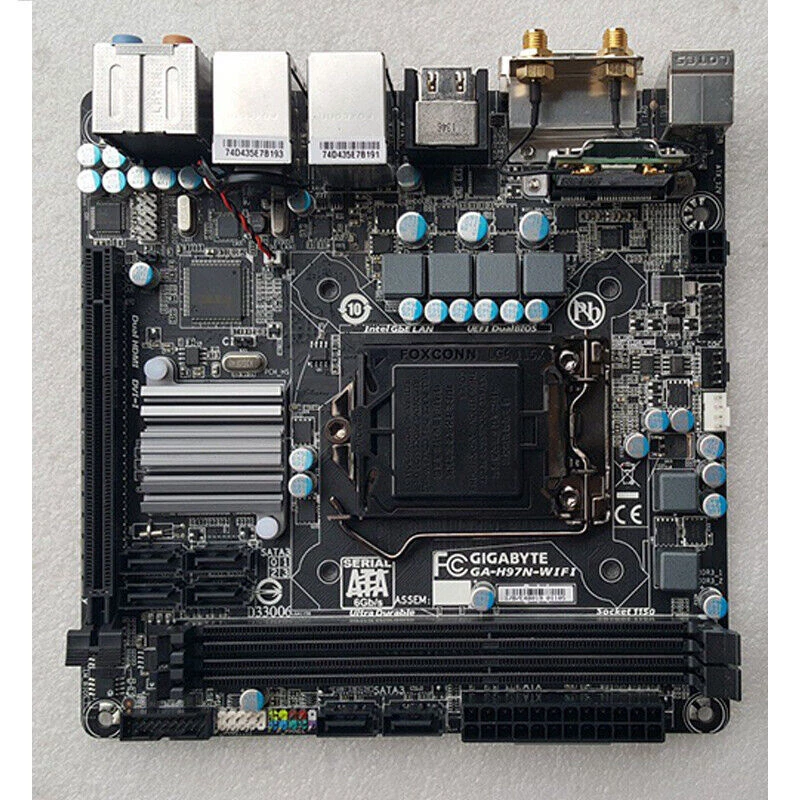 For Gigabyte GA-H97N-WIFI Motherboard Intel LGA1150 DDR3 Dual GbE LAN Mini-ITX - Image 3 of 3