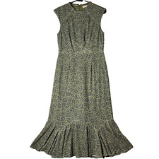 Anthropologie Hutch Green Sheath Kari Midi Dress Womens Size Small