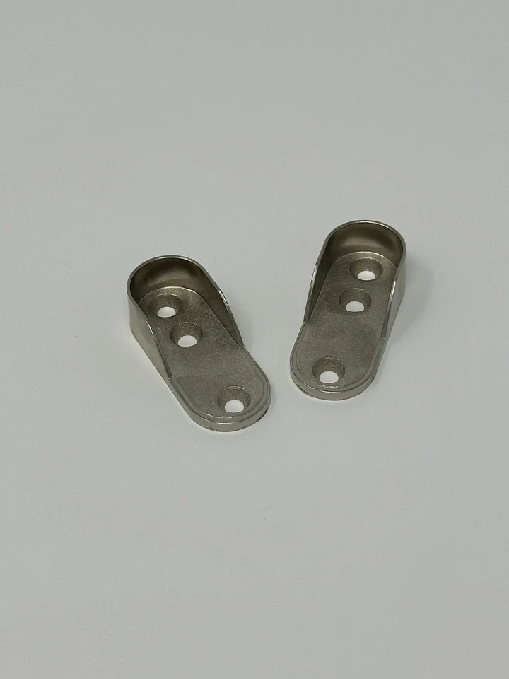 1 Pair Closet Rod Support - Chrome Finish w/o Dowels - Image 3 of 3