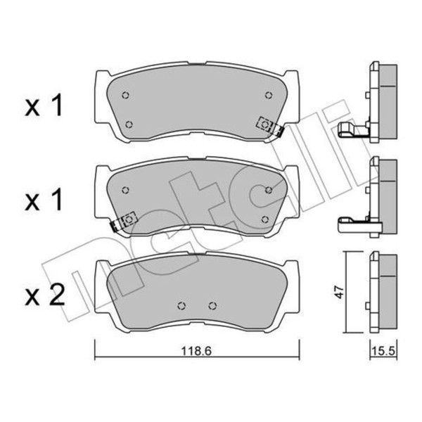 Metelli BremsbeläGe Bremsbelegsatz Hinten FüR Hyundai Santa Fé II-image