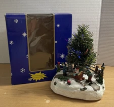 Vtg Winter Valley Fiber Optic Playground Christmas Village Holiday Scene VIDEO