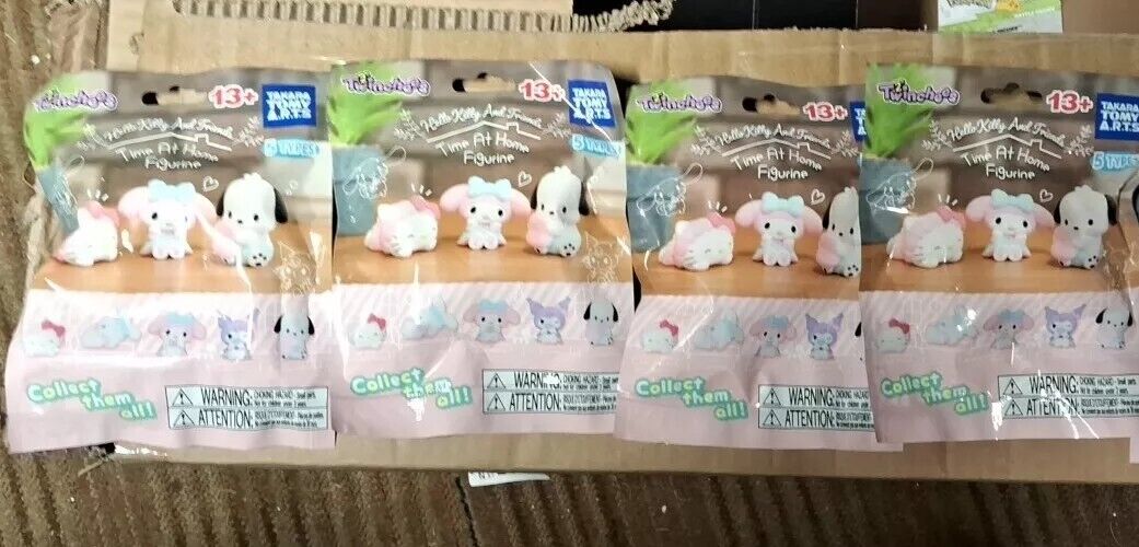 4 Pack Of Hello Kitty And Friends Time At Home Figurine Blind Bags
