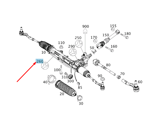 MERCEDES-BENZ C W204 Steering Gear Repair Kit LHD A2044608700