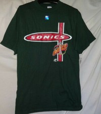 Vintage Seattle SuperSonics Sonics Shirt Logo 7 Sz L Deadstock NWT Kemp Payton