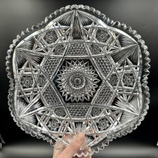 American Brilliant Period ABP Cut Glass Tray Or Plate 12