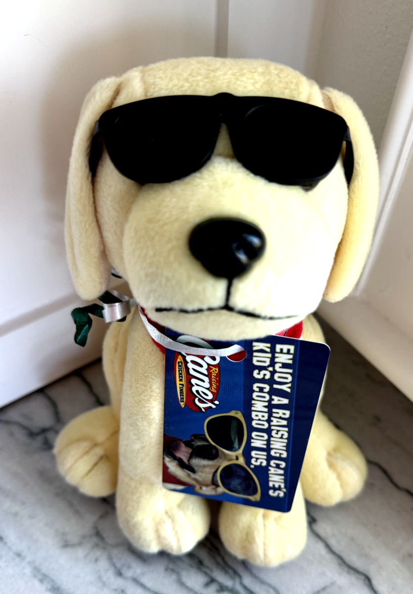 NEW Raising Cane's Chicken Fingers Plush Dog w/ Sunglasses Kids Combo