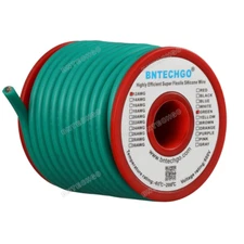 12 Gauge Flexible Silicone Wire Green 25 ft 600V 200 deg C Tinned Copper Wire