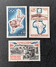 1964 Timbres France neuf .  Y&T N 1428 , 1429 , 1432  , non oblitérés,bon état .
