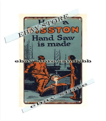 collectible wall art prints 1922 How a Disston Hand Saw Is Made metal tin sign