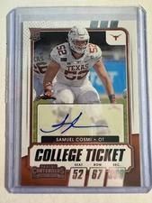 K196,101 - 2021 Panini Contenders Draft Picks #195 Samuel Cosmi Auto RC