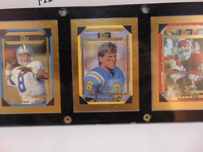 1993 Bleachers 23KT Gold Troy Aikman 3 Card Set LE #ed 156/10000