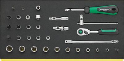 Stahlwille Quick Release 1/4'' Ratchet Metric Socket Set 33 PC 96830365