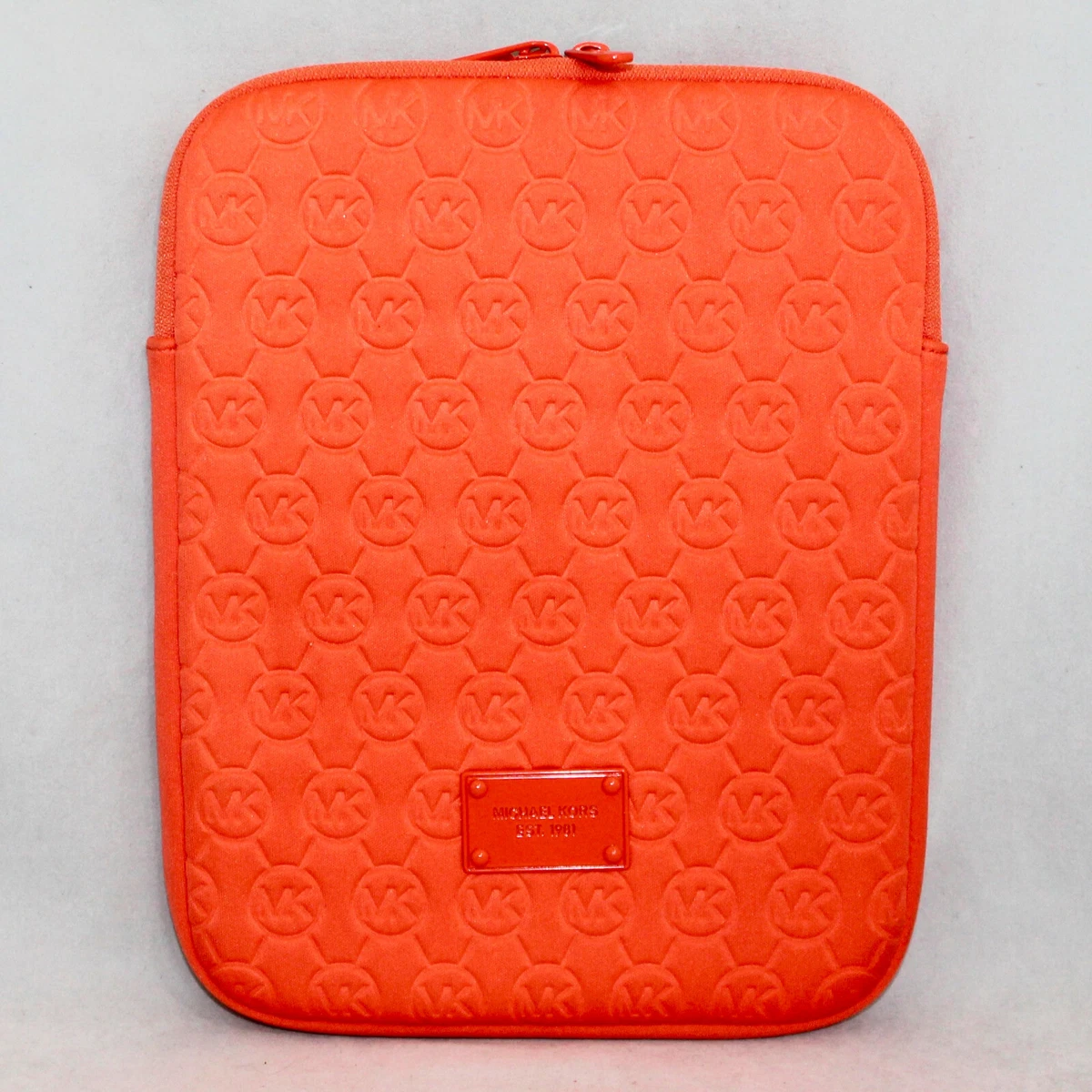MICHAEL KORS Padded Tablet iPad Sleeve Cover in Neon Orange Neoprene 8
