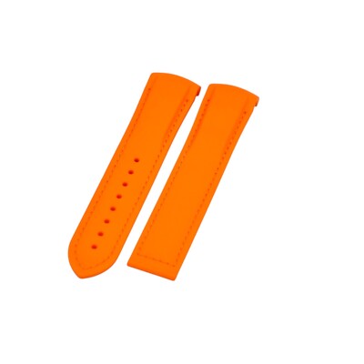 22mm Orange Rubber Watch Strap For Omega Seamaster Planet Ocean 600M