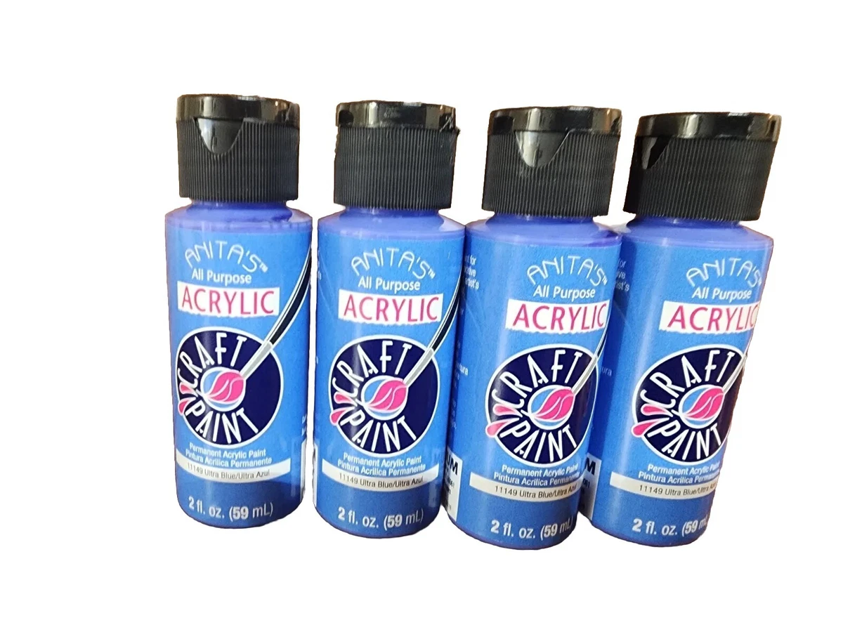 Anita s Acrylic All Purpose Craft Paint Ultra Blue 2 Oz 11149 4 Bottles