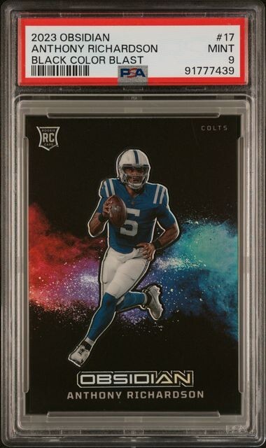 2023 Panini Obsidian Anthony Richardson Black Color Blast Rookie RC #17 PSA 9