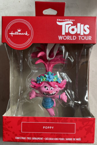 Hallmark Trolls World Tour Poppy 2020 Red Box Ornament - Picture 1 of 2