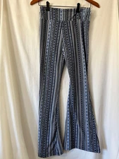 No Boundaries Women's Juniors Flare Pants Blue Print Many sizes