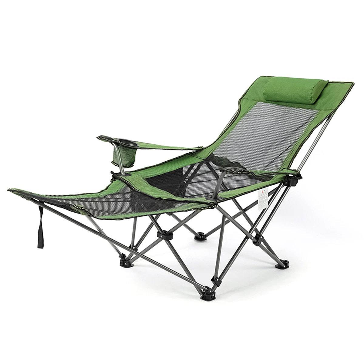 2 in 1 Folding Camping Chair Portable Adjustable Reclining Chair