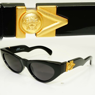Gianni Versace Sunglasses 1996 Vintage Black Gold Medusa MOD 476/A