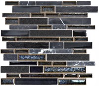 Mosaikfliese Transluzent Keramik Schwarz Verbund Glasmosaik Crystal Stein ...