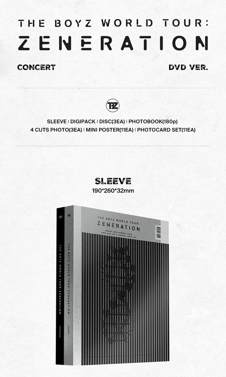 THE BOYZ 2ND WORLD TOUR:ZENERATION DVD/3DISC+Book+11 Poster+