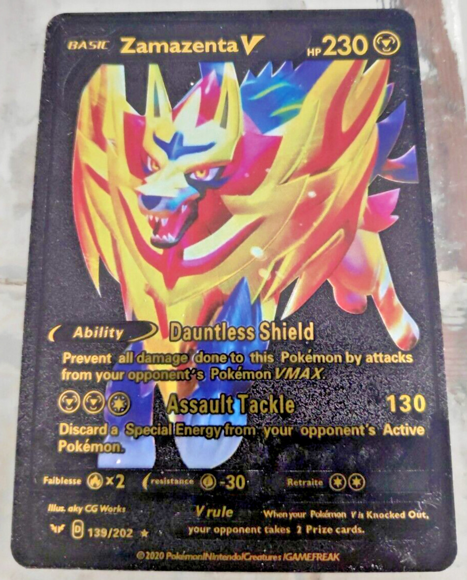 Pokemon Zamazenta V 230 HP Gold Foil Card 139/202