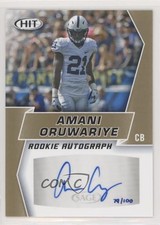 2019 Sage Hit Premier Draft Rookie Gold 79/100 Amani Oruwariye #A88 Auto 9sn