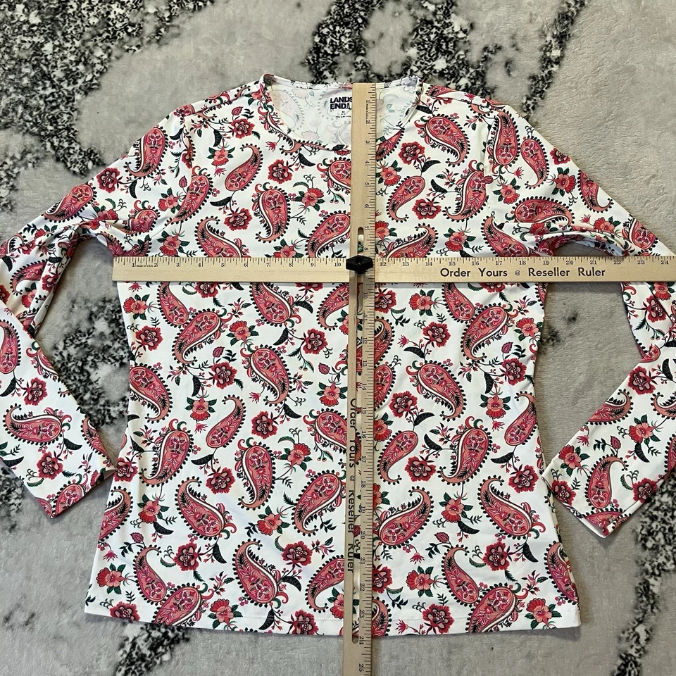 J Crew Shirt Womens Size Medium Long Sleeve Rash Guard UPF 50 Paisley - Image 2 of 4