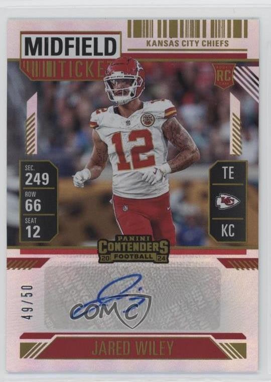 Jared Wiley Panini Contenders #187 Autograph Midfield Ticket