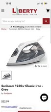 Sunbeam Classic żelazko parowe 1250W przewodowe automatyczne wyłączanie zapobiegające kapaniu szare/białe